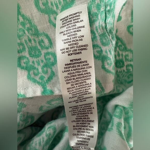 Chico’s Effortless Linen Batik Sina Shirt Size 1 Medium - Picture 8 of 11